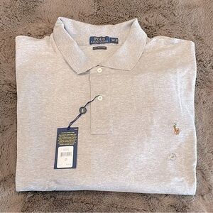 Polo Long Sleeve Shirt Andover , Size 4 XLT Tall, Color Grey